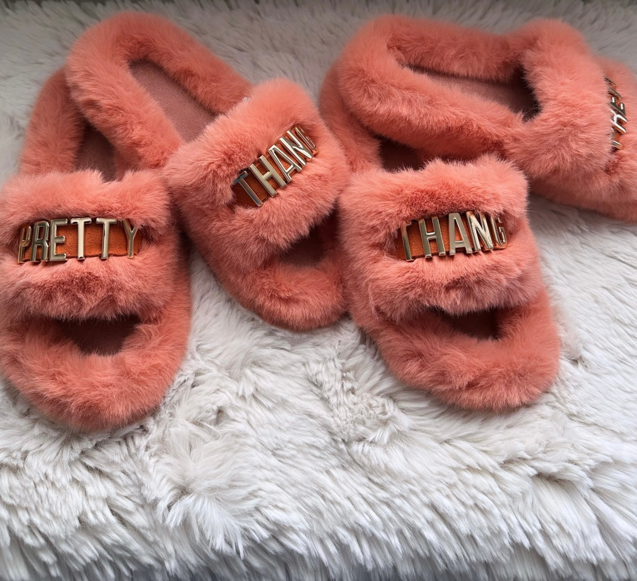 Pretty Thang Fur Sandals - Pink